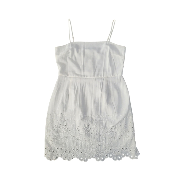 Row A Embroidered Eyelet Linen Blend Mini Dress Size XL Ivory Party Cocktail - Picture 1 of 8
